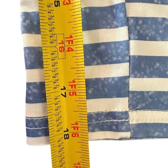 Women's Striped Sleeveless Halter Top Jumpsuit with Belt - Size 4X. Blue/White - Picture 7 of 9